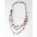 Collier en perles de tourmaline au crochet